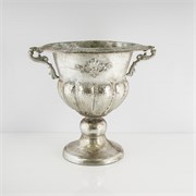 Metalna posuda na nogu 34x29xh33cm srebrna