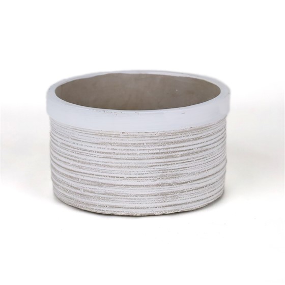 Cement posuda okrugla d14xh8cm siva/bijela