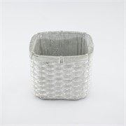 Cement posuda četvrtasta - pleteni uzorak 19,5x19,5x16cm siva