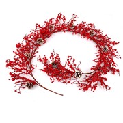 Girlanda crvene bobice i šišarke 180cm