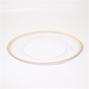 Tanjur plastični sa sv.zlatnim rubom 33cm transparent