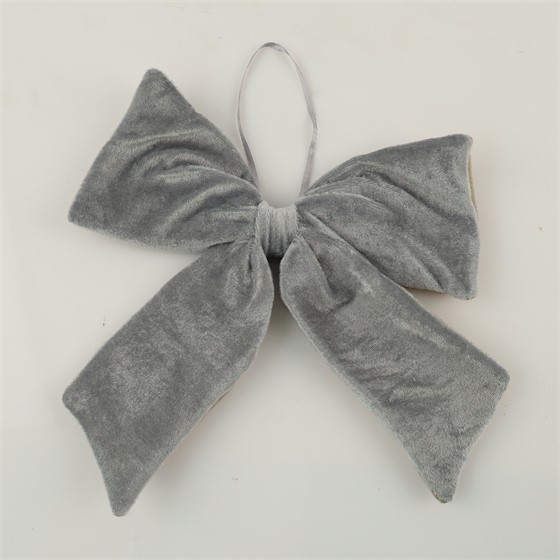 Mašna velvet 25xh26cm siva