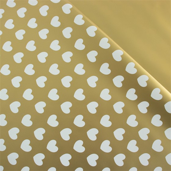 Arak kartopak Srca 70x100cm 10kom zlatna/bijela