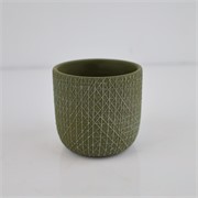 Cement posuda okrugla 10xh10cm maslinasta