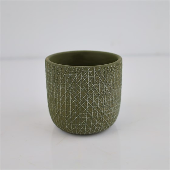 Cement posuda okrugla 10xh10cm maslinasta