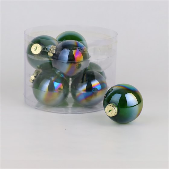 Staklene kuglice 8cm/8kom - antracit iris