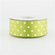 Traka saten na točke 38mm/25m lemon grass/bijela 528