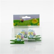 Kvačice x4 plavo jaje 4,5x3,5cm zelena