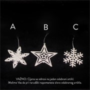 Ukras za bor plasticni 10cm winter white 3ass