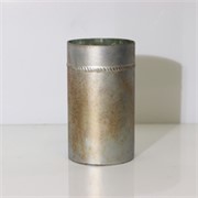 Staklo vaza/svijećnjak h22 d13cm srebrna s brončanim efektom