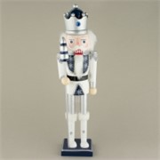 Orašar drveni 38cm kralj srebrni/tamno plavi