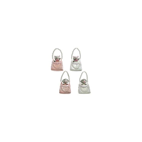 Ukras za bor psić u torbici 6x4x10cm mix