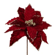 Euphorbia pliš s gliterom 28cm burgundy