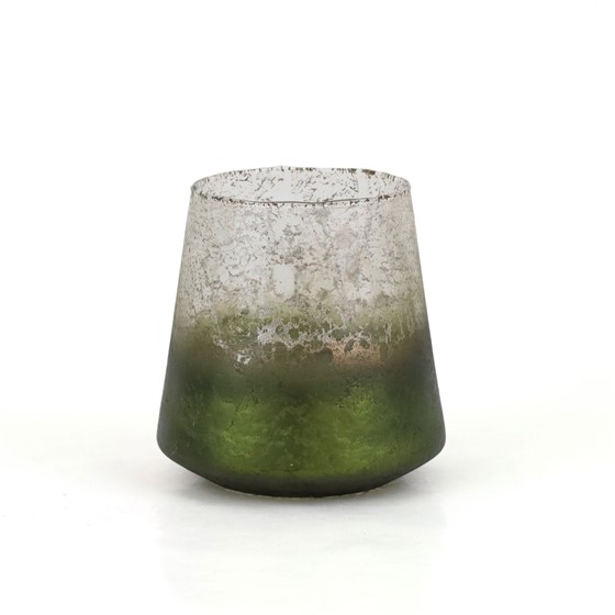 Staklo svijećnjak/vaza h12cm d11cm moss zelena