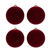 Plastične kuglice 10cm/4kom flok- bordo