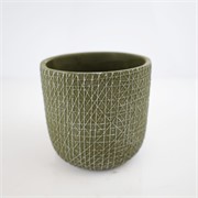 Cement posuda okrugla 13,5xh13cm maslinasta