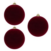 Plastične kuglice 15cm/3kom flok- bordo