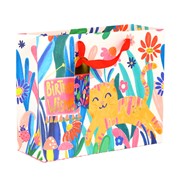 Vrećica 31x12cm h26 rođendanska mačka neon mix boja