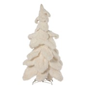 Bor na stalku umjetno krzno d80cm h130cm krem/bijela