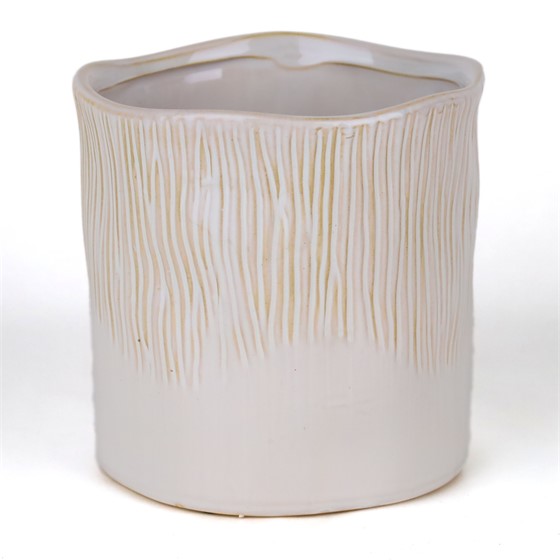 Keramička posuda glazirana h16cm d16cm prljavo bijela