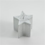 Svijeća metalik zvijezda 7x7,5cm - srebrna