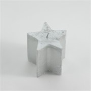 Svijeća metalik zvijezda 7x7,5cm - srebrna