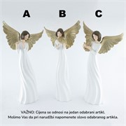 Anđelica s glazbenim instrumentom h44,5cm bijela/zlatna 3ass