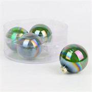 Staklene kuglice 10cm/4kom - antracit iris