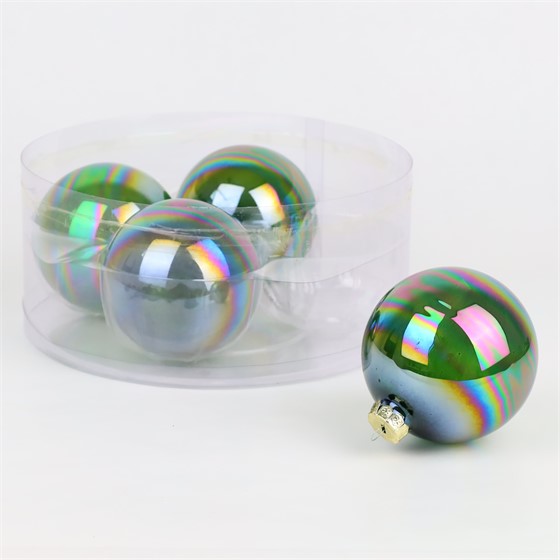 Staklene kuglice 10cm/4kom - antracit iris