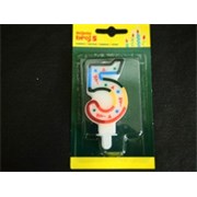 Svijeća broj "5" šarena