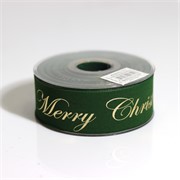 Traka Gold Merry Christmas velvet 40mm/10m t.zelena