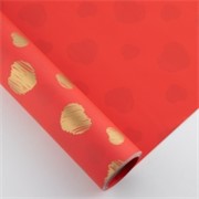 Charm folija Srca rola 58cm/15m - crvena/zlatna