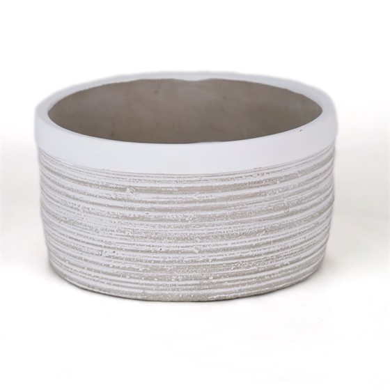 Cement posuda okrugla d17xh9cm siva/bijela