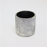 Cement posuda rebrasta d15,5xh16cm bijela/zlatna
