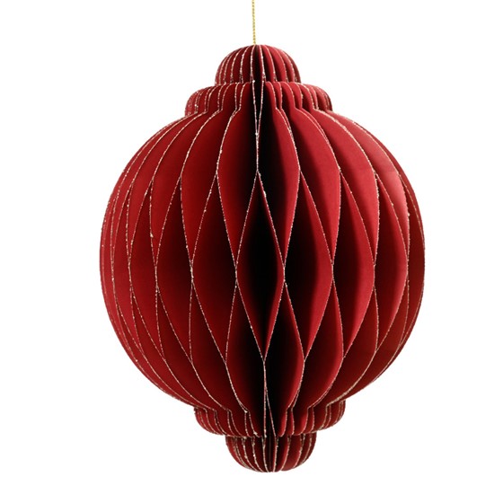 Ukras papirni lukovica 15xh20cm crvena