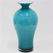 Staklo vaza amfora h41d21cm o 4 šlif  opal/baltic zelena