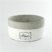 Cement posuda okrugla sa natpisom "plant" 18,5x18,5x9,5cm