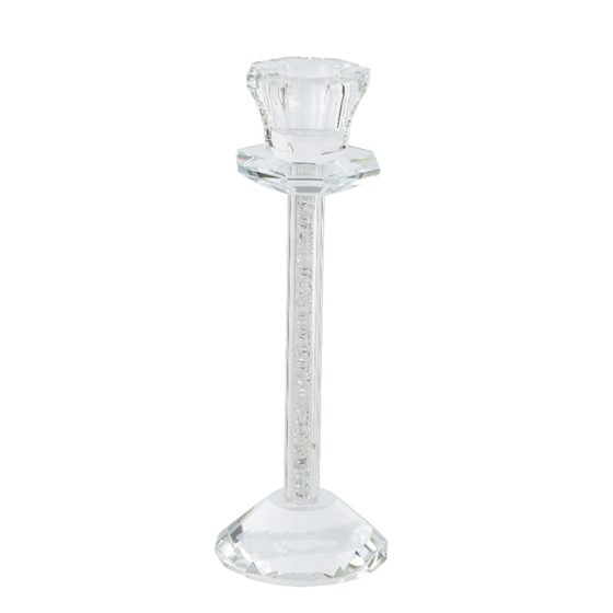 Svijećnjak staklo h19,5d7cm prozirna