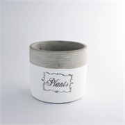 Cement posuda okrugla sa natpisom "plant" 14x14x12cm