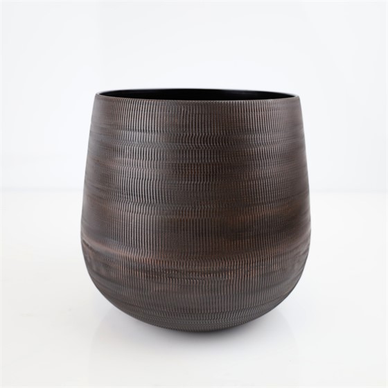Vaza metalna 23xh23cm tamno brončana