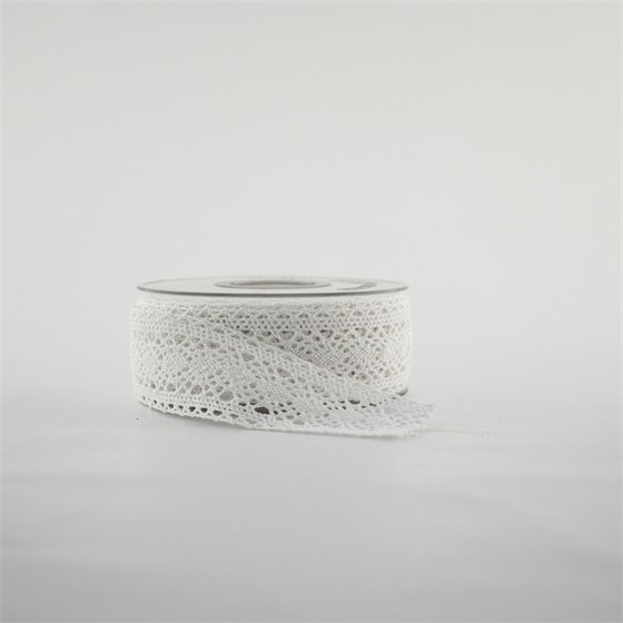 Traka čipka 40mm/10m bijela 01