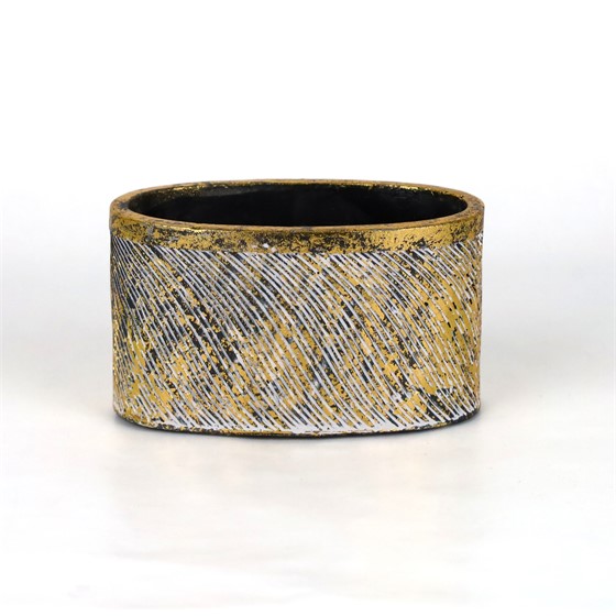 Cement posuda oval 15x8,5xh8,5cm zlatna