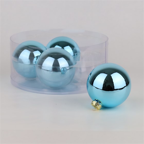 Staklene kuglice 10cm/4kom - antique plava S