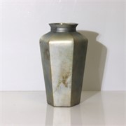 Staklo vaza h34 d22cm srebrna s brončanim efektom