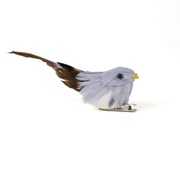 Ptica na štipaljci 3x11,5xh4,5cm x8kom siva