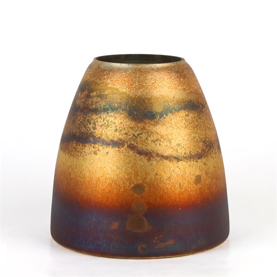 Staklo vaza Volcano h20cm d20cm zlatna/smeđa