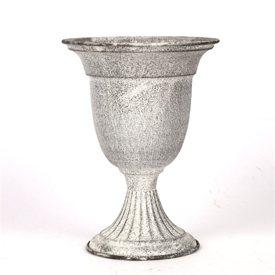 Metalni kalež d15,5cm h21,5cm antiq.bijeli