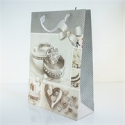 Vrećica 44x12cm h31cm deblji papir vjenčanje/gliter