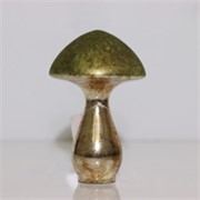 Gljiva staklena h18,5 d12cm srebrna/zelena