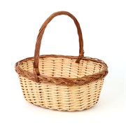 Košara oval 41x35/h18cm bijeljena/natur